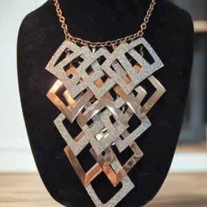 Elegant Gold and Silver Geometric Necklace